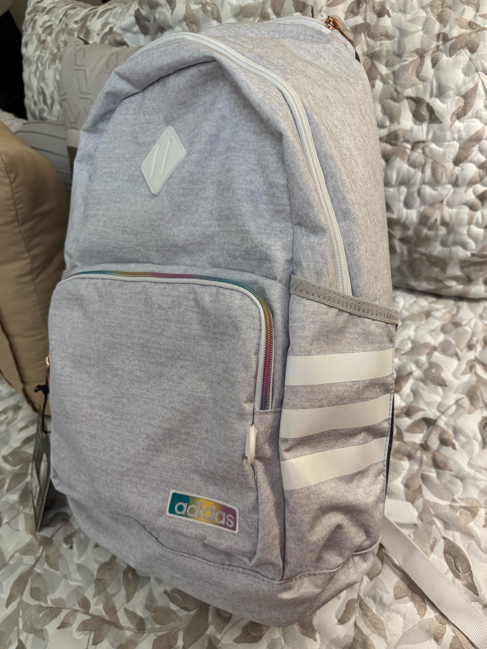 adidas Classic 3S 4 Backpack – Unisex Laptop Bookbag in Heather Gray - NWT - Picture 6 of 10